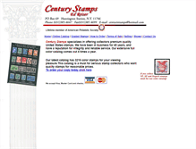 Tablet Screenshot of century-stamps.com